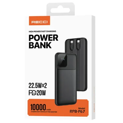 باور بنك ريتشي RPB-P67 10000 مللي أمبير أبيض عاجي شحن سريع