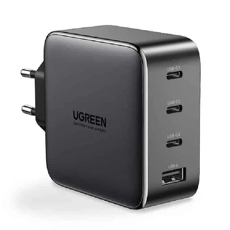 شاحن يوجرين GaN سريع 100 وات - 4 مداخل (3 USB-C) - CD226