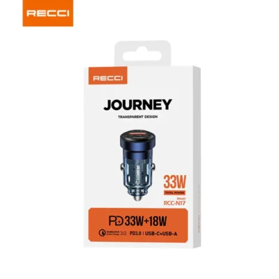 شاحن سيارة ريتشي شفاف Recci Journey 33W RCC-N17