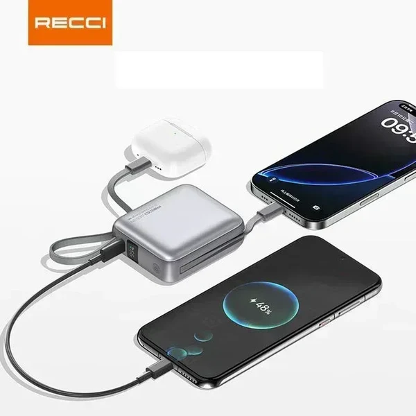 باور بانك ريتشي Recci RPB-P62 صغير الحجم 10000mAh