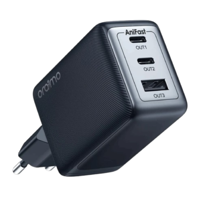 شاحن حائط اورايمو OCW-E111T بقوة 65 وات 3 منافذ اسود