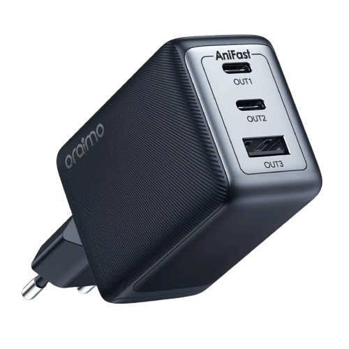 شاحن حائط اورايمو OCW-E111T بقوة 65 وات 3 منافذ اسود