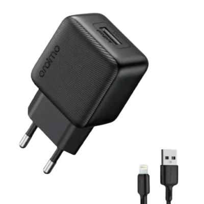 شاحن اورايمو باور كيوب 10 OCW-1111EL مع كابل لايتنينج اسود