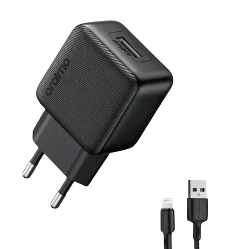 شاحن اورايمو باور كيوب 10 OCW-1111EL مع كابل لايتنينج اسود
