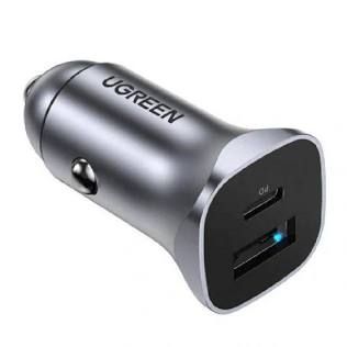 شاحن سيارة يوجرين UGREEN EC305 30W منفذين USB-C و USB-A شحن سريع